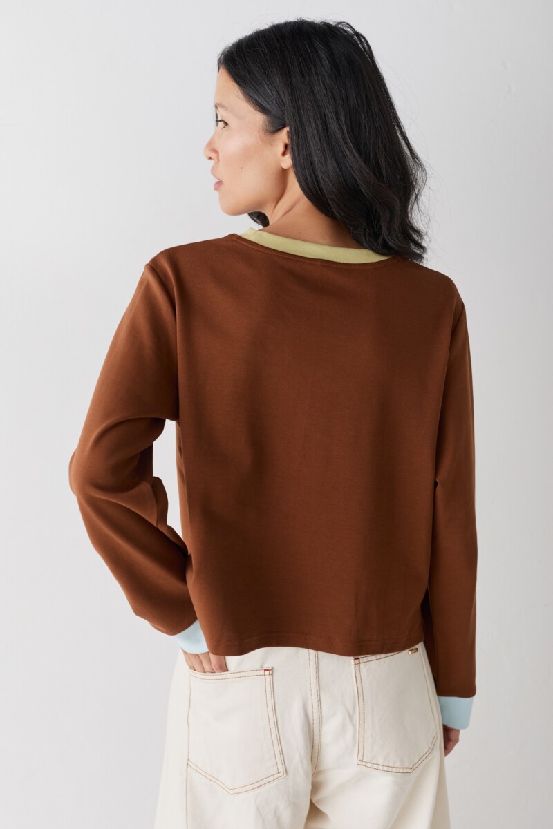 PREVENTA TSHIRT SAVIA CONTRAST Chocolate