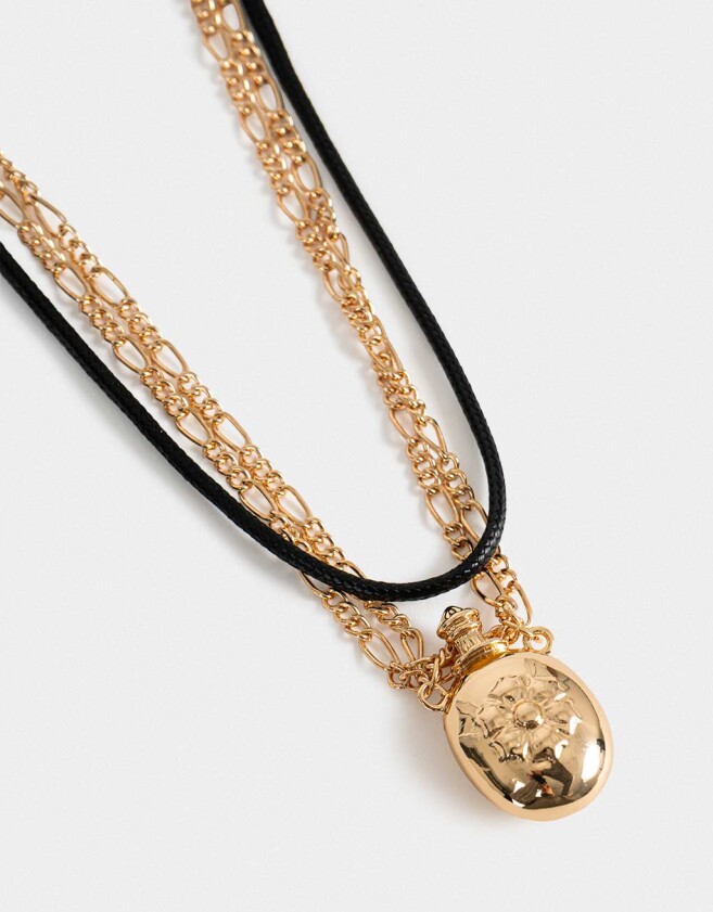 Collares Cortos Metal diferenciado Collar Corto Con Dije De Botella - Dorado Burnish Gold
