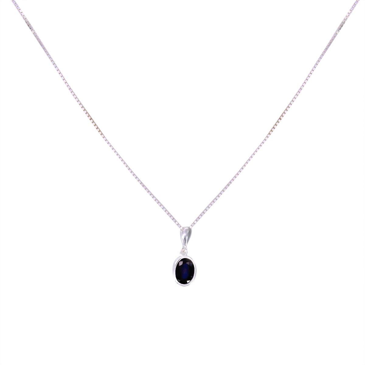 Conjunto de cadena y dije de plata 925 con circonia. 