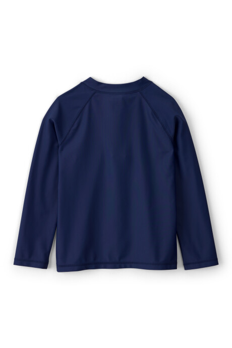 Remera de baño manga larga con protección UPF 50+, azul marino Sin color