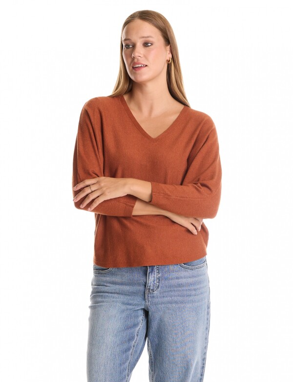 Buzo Dolman Escote V TERRACOTA