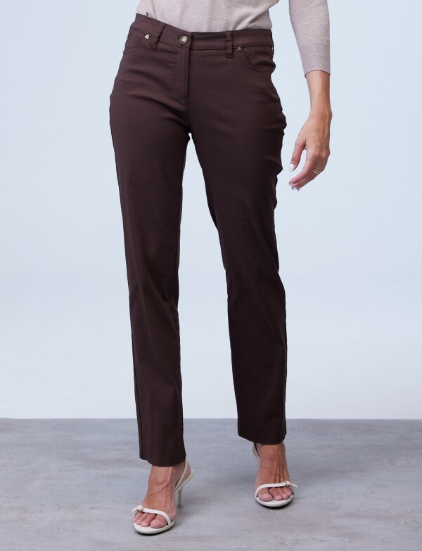 Pantalon Slim MARRON