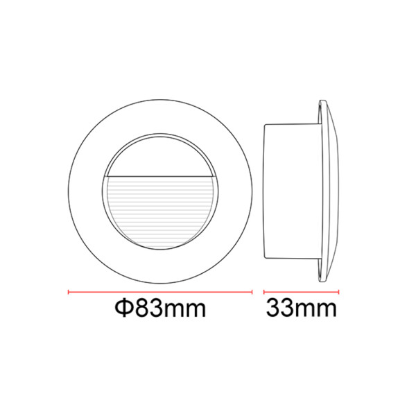 Luminaria de embutir LED cálida 2W IP65 Ø83x33mm IX4801