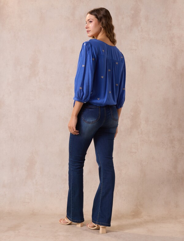 Blusa Bordada Nudo ROYAL/MULTI