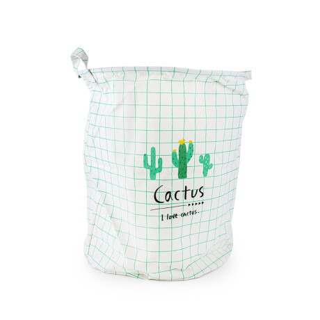 Cesto Plegable Cactus Cuadrille Blanco Y Verde