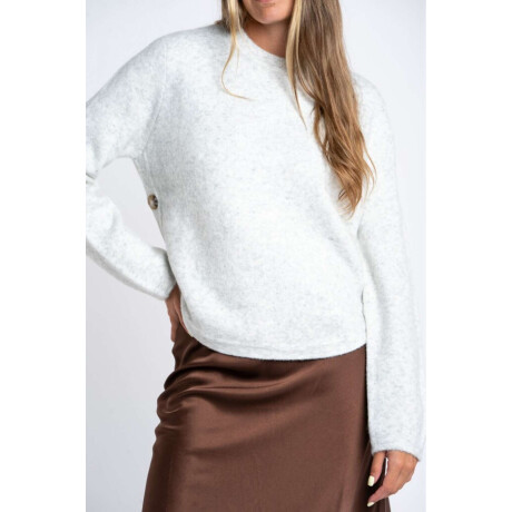 Sweater Botones Gris Melange