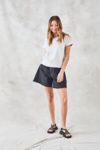 Remera Algodon Elastano Gris Melange