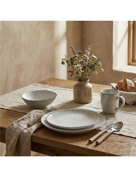 PLATO DE POSTRE D20CM BLANCO BORDE GRIS PLATO DE POSTRE D20CM BLANCO BORDE GRIS