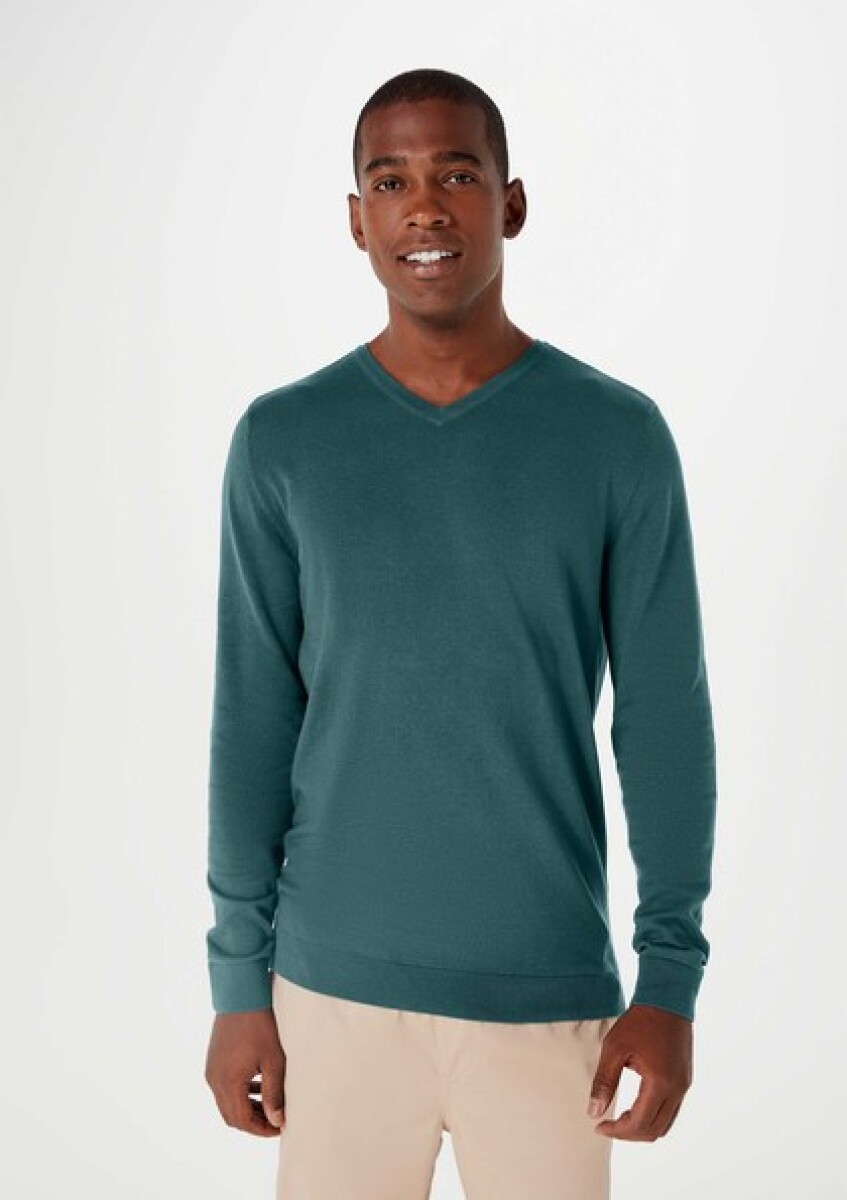 BLUSAO MASCULINO ADULTO (SWEATER) - VERDE MEDIO 