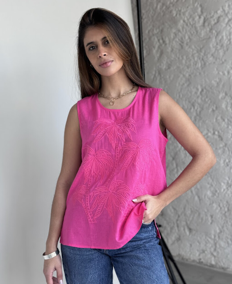 Blusa Palm fucsia