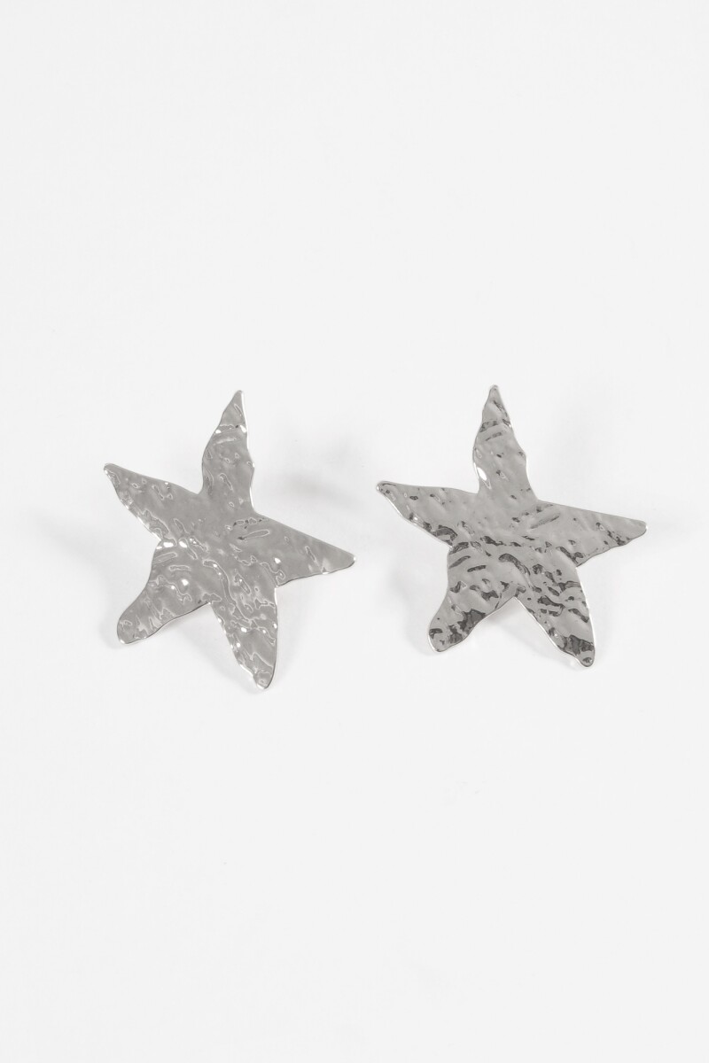 Caravanas texture estrella plateado