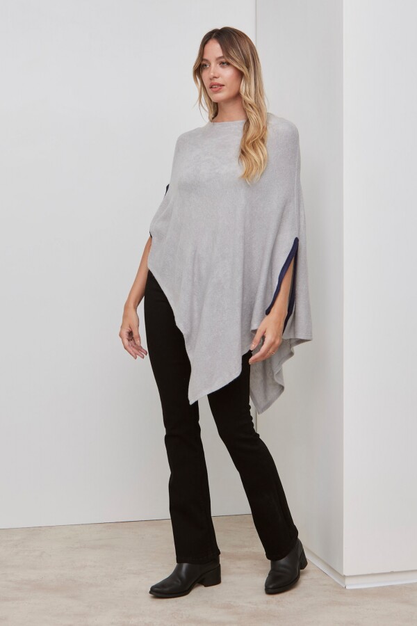 Poncho Ribete GRIS