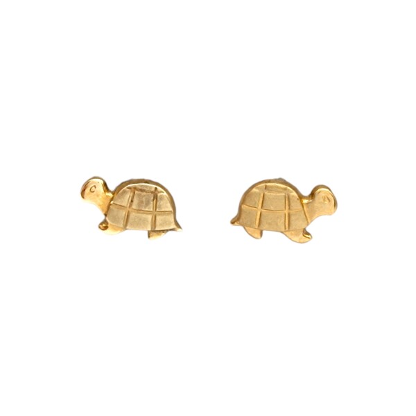 Caravanas tortugas de oro - Oro bajo - Sin piedra- CA8165 sinpiedra
