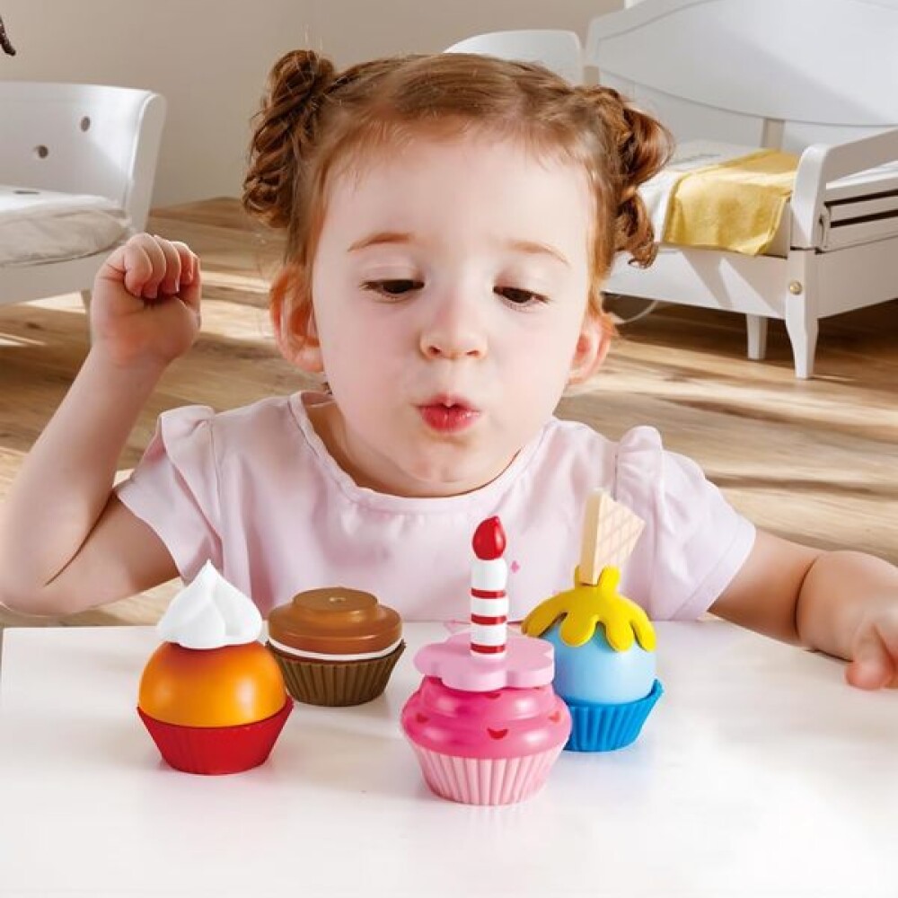 Set cupcakes madera divertidos HAPE Set cupcakes madera divertidos HAPE