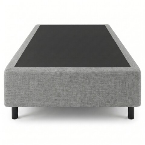 Base Box Sommier Tapizada en Lino Gris para Colchón 1 PLAZA 78 x 188 x 35 cm