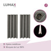 Cortina 100% Blackout 2 Paños Lumax Textura Lino 140x220cm Gris