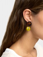 Pendientes Redondos De Efecto Carey verde