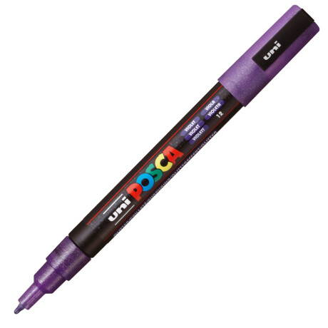MARCADOR UNI POSCA 1.3 MM VIOLETA GLITTER N/A