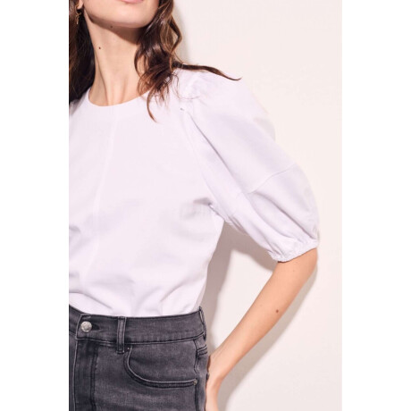 Remera Algodón Manga Globo Nacar