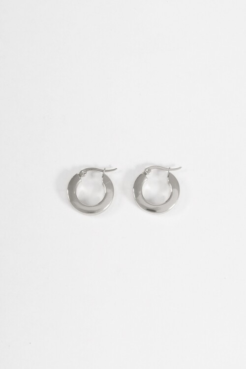 Aros geométricos 2 cm acero plateado