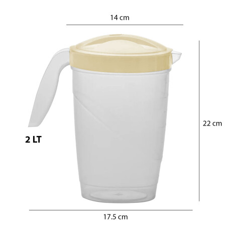 Jarra Plástica Paramount 2Lt con Tapa Pico Vertedor y Asa Beige