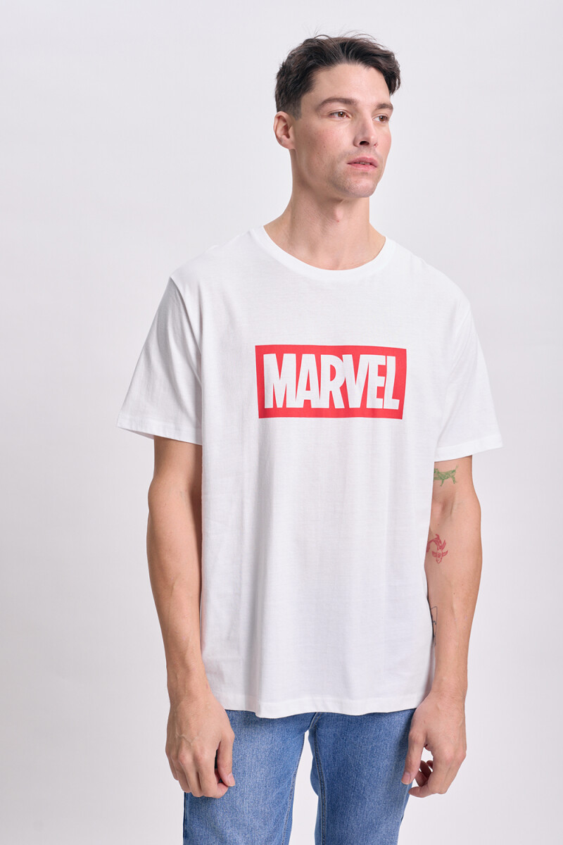 Remera manga corta estampa Blanca