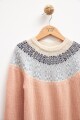 Sweater con jacquard bariloche - NIÑA rosa pastel