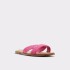 CARIA DARK GREEN RAFFIA TEXTILE BRIGHT PINK