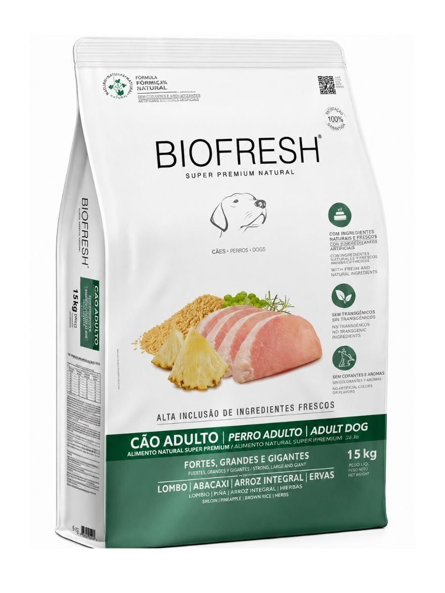 BIOFRESH PERRO ADULTO RAZAS GRANDES 15KG / CERDO Y ANANA 