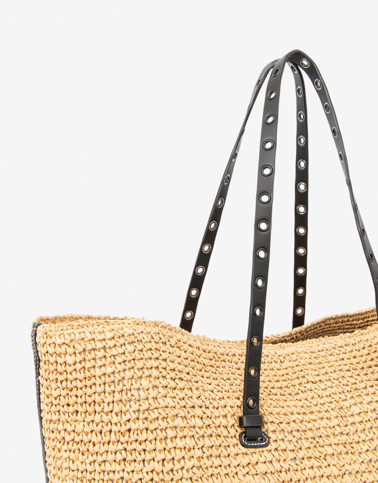 Shopper Shopper Efecto Rafia - Marron Beige
