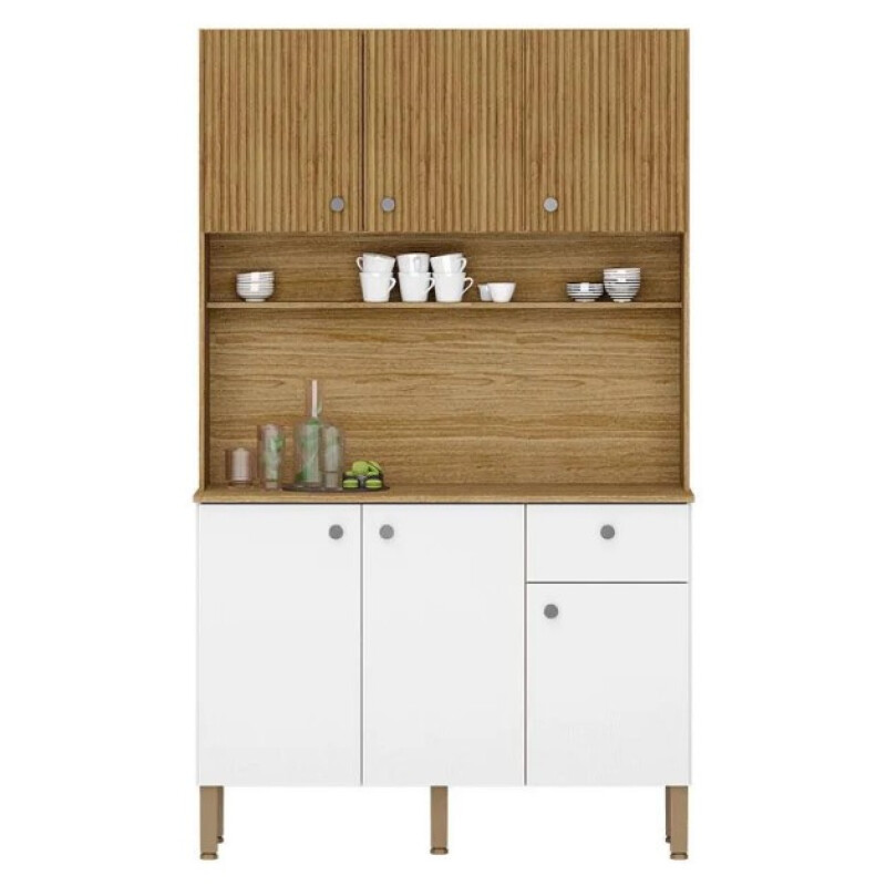 Cocina Style Freijó Supremo Ripado Kits Paraná 6 Puertas Cocina Style Freijó Supremo Ripado Kits Paraná 6 Puertas