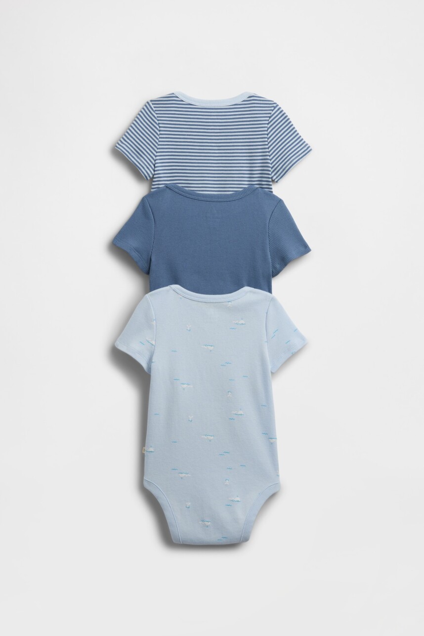 Bodies Pack X3 Bebé Serene Blue