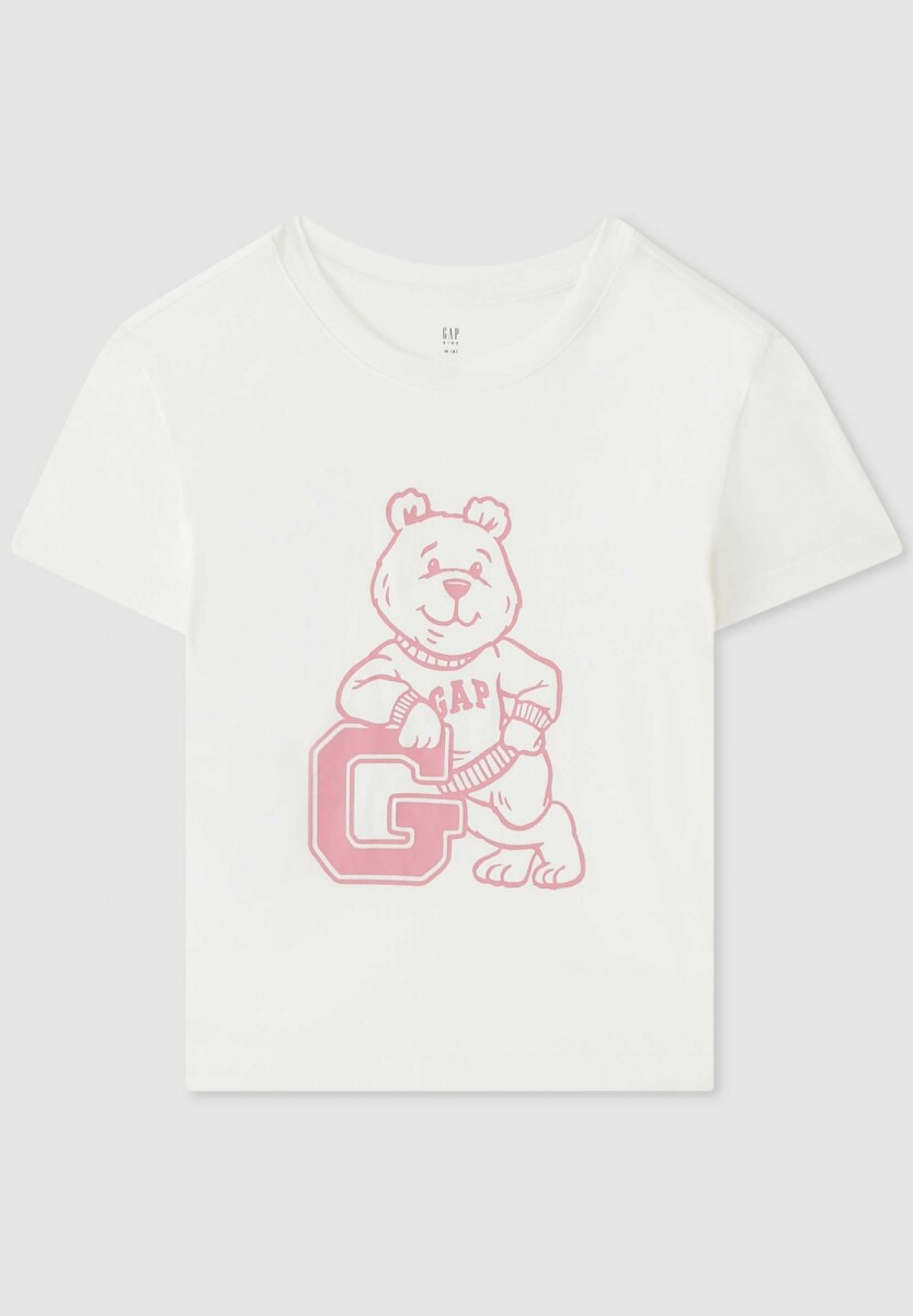 Remera Logo Gap Manga Corta Niña - New Off White 