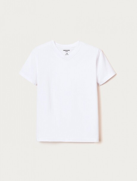 CAMISETA BÁSICA DE ALGODÓN BLANCO