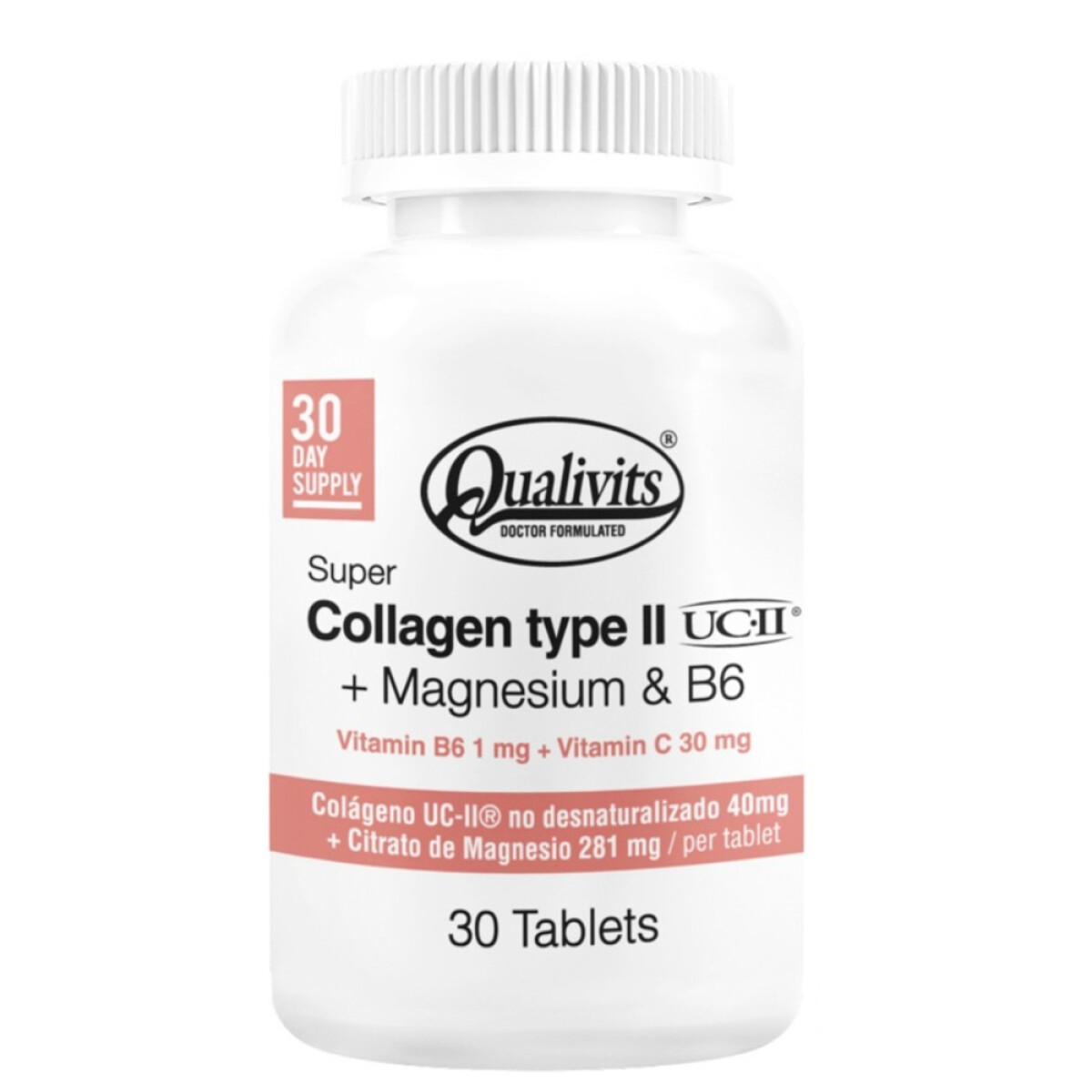 Collagen Type Ii + Magnesium + B6 30 Tabletas 