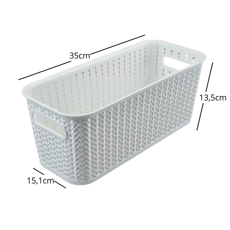 Cesto organizador simil ratán 5,5lts BLANCO