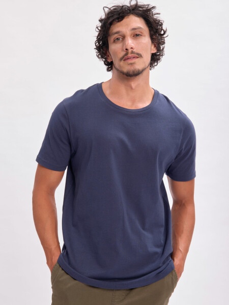 Remera manga corta cuello redondo Azul Marino
