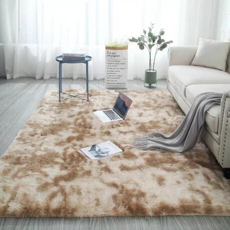 Alfombra Tapete Shaggy Peluda 150 X 200cm Pelo Alto Beige