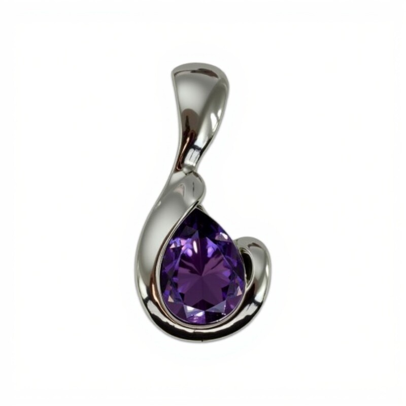 Dije Gota- Plata 925 - Zirconia Lila-CP4641 conpiedra