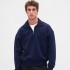 HVYWT LS ZIP POLO NAVY UNIFORM