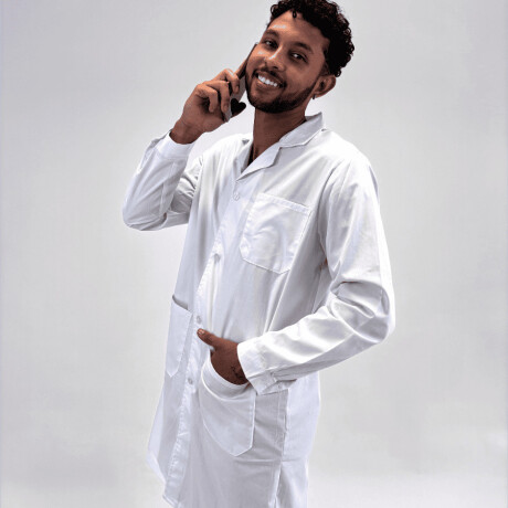 Túnica Médica Unisex Con Bolsillos Argon Blanco