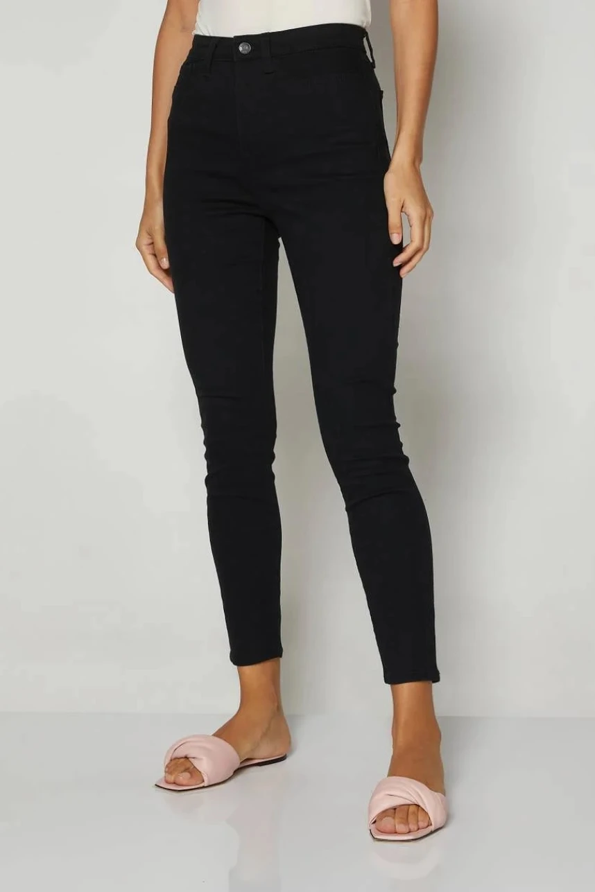 Jean Favorite Jegging Tiro Alto Mujer Black 4