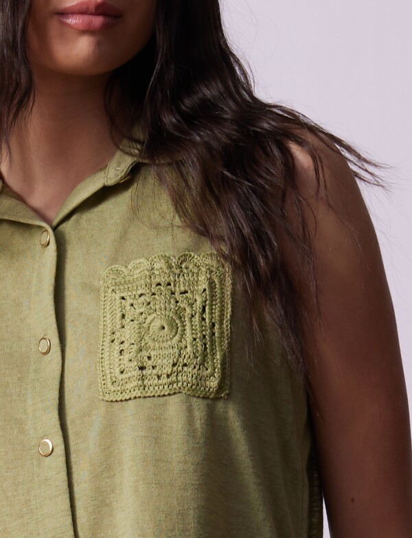 Blusa Detalle Crochet VERDE