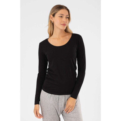 Remera algodón elastano Negro