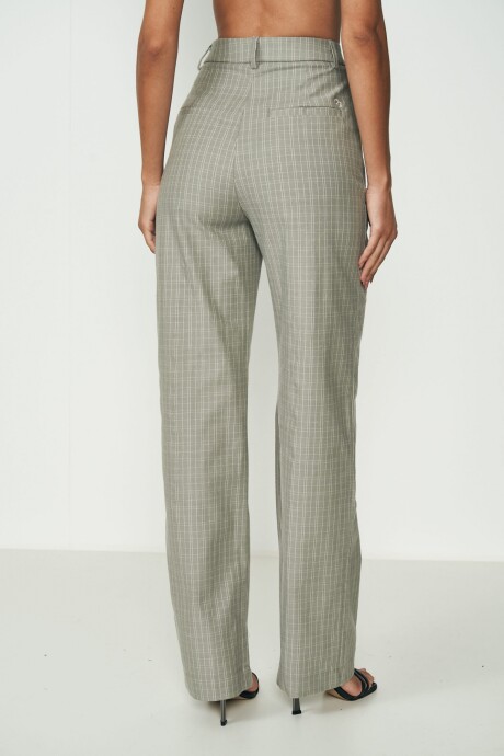 Pantalon estampado a cuadros Jana Verde