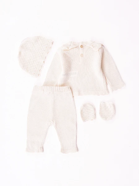 CONJUNTO RECIEN NACIDO OFF WHITE