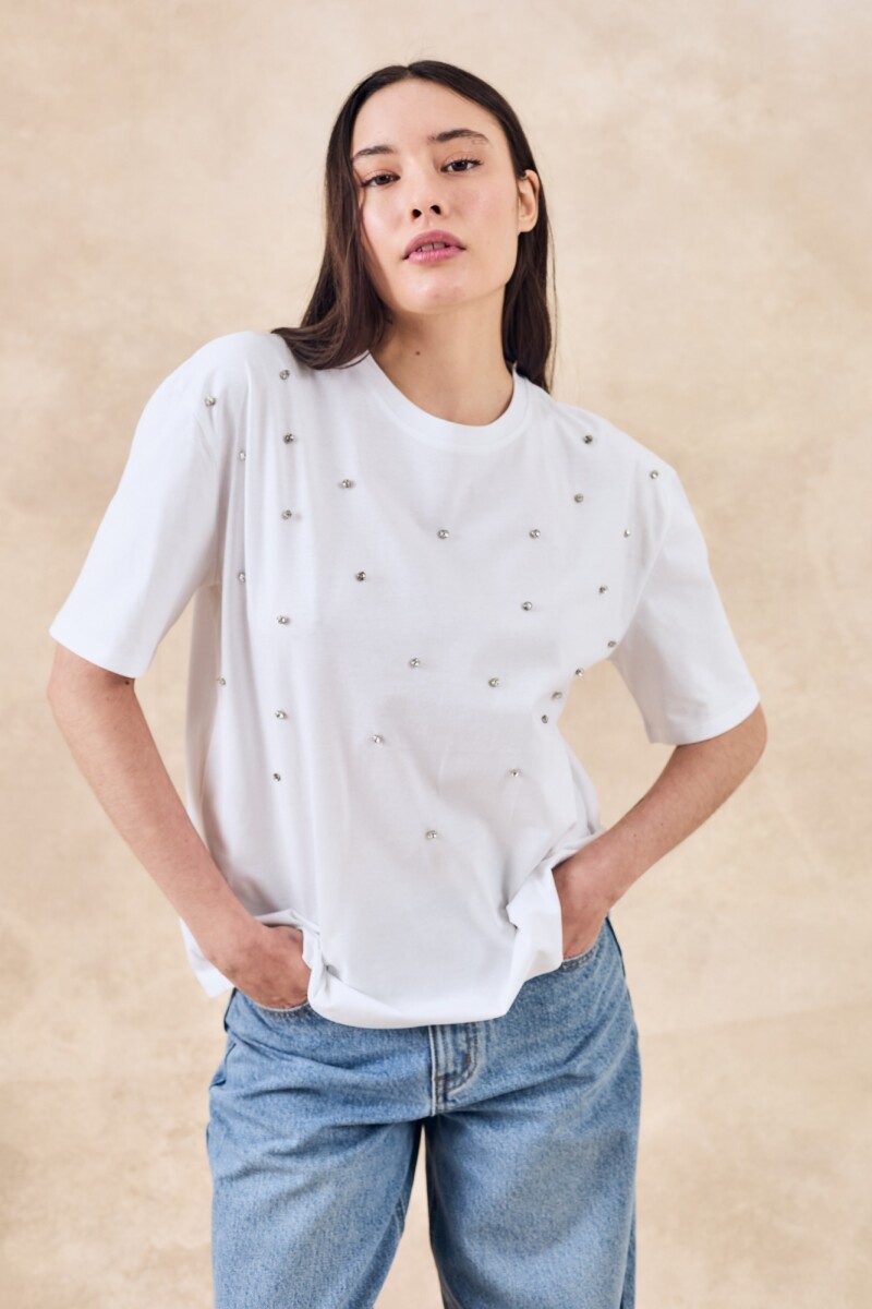 Remerón Algodón Brillo - Blanco 