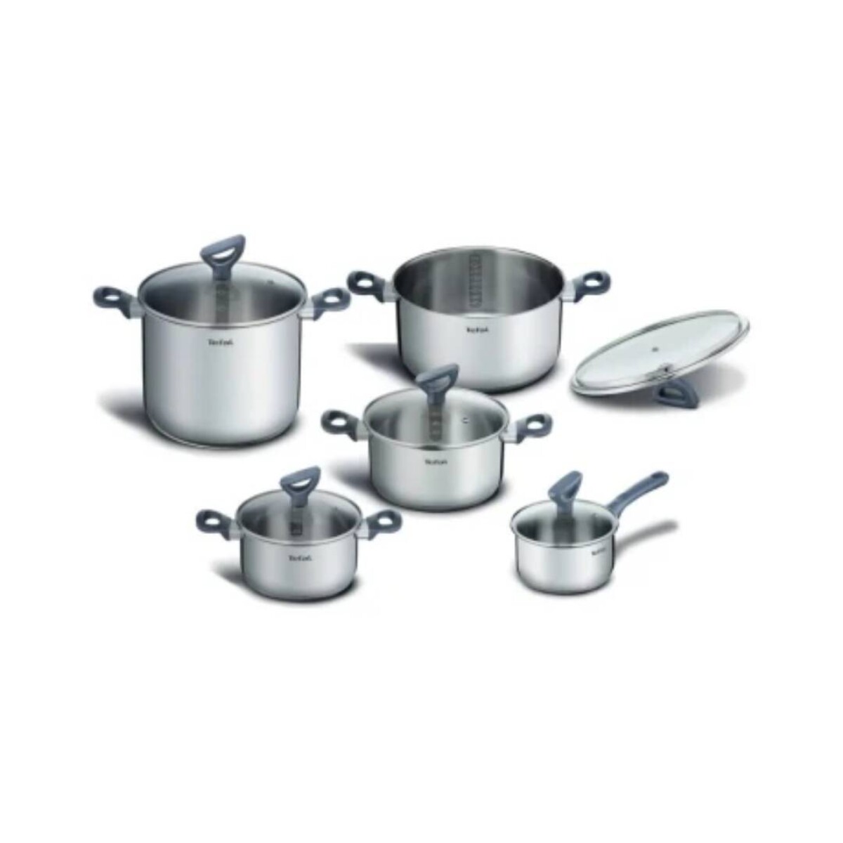 Batería 10 Piezas Tefal Daily-Cook Color Plateado Acero Inoxidable - Color Plateado Acero Inoxidable 