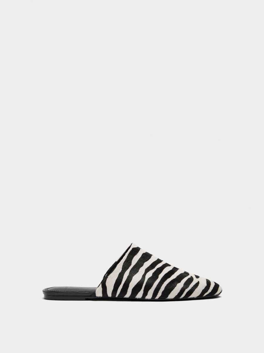 Zapatos De Piel Destalonados Estampado Animal multicolor