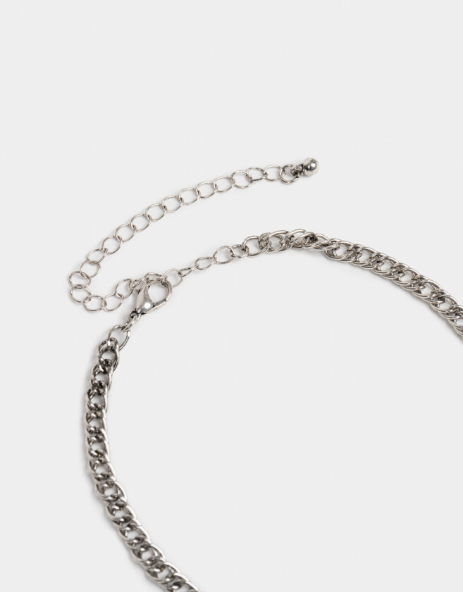 Collares Cortos Con cruz Set De Collares Con Cruz Strass - Plateado Antique Silver